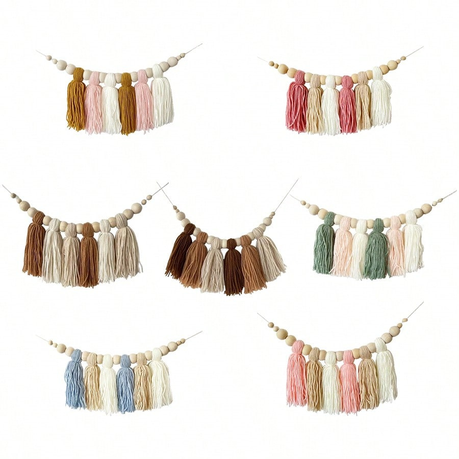 Baby Nursery Garland - Boho katun rumbai karangan bunga dekorasi