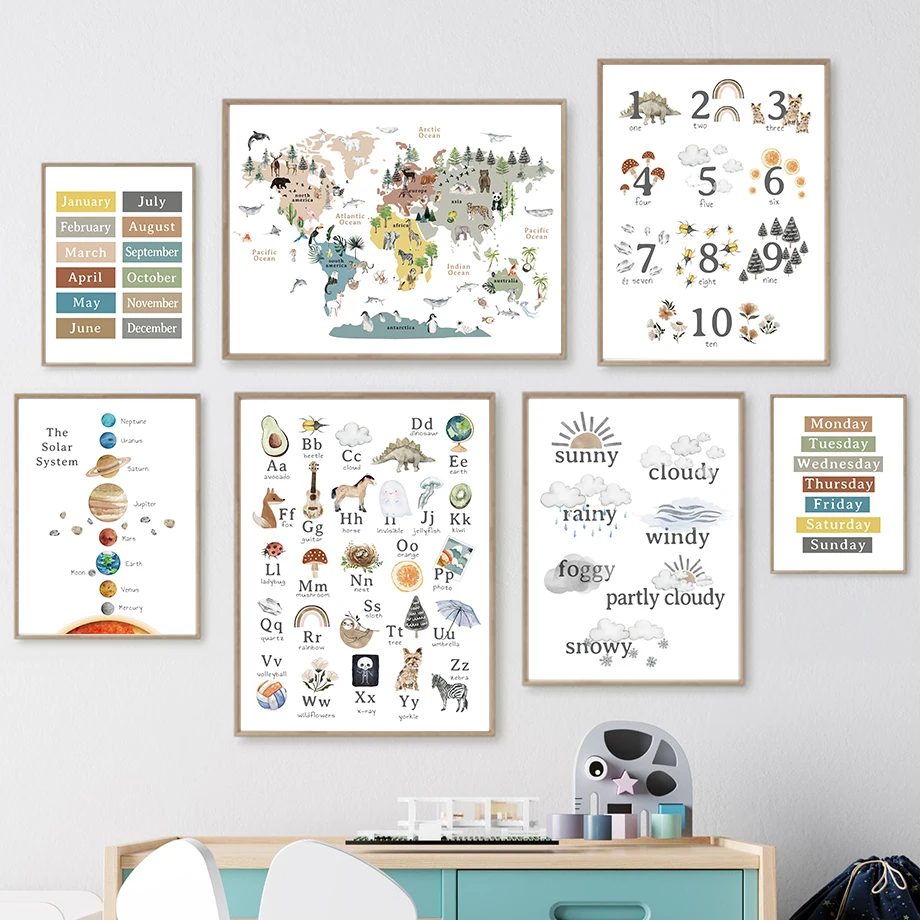 Baby Nursery Picture Frames - (Tanpa Bingkai) Lukisan Kanvas Seni Dinding