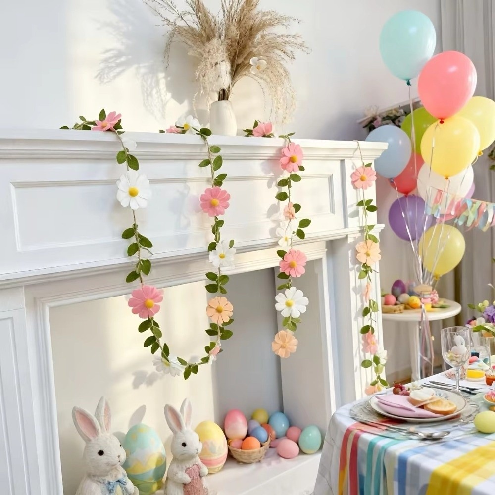 Baby Nursery Garland - Banner Bunga Daisy dari Kain Felt
