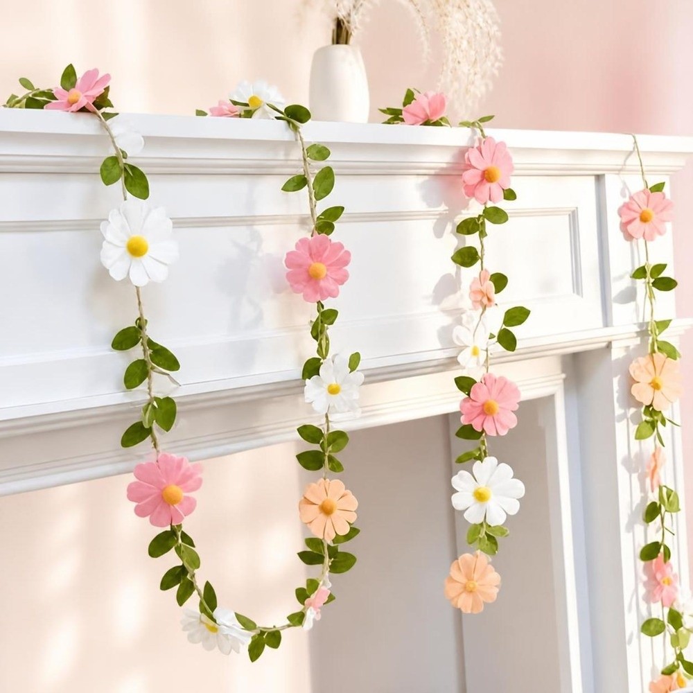 Baby Nursery Garland - Banner Bunga Daisy dari Kain Felt