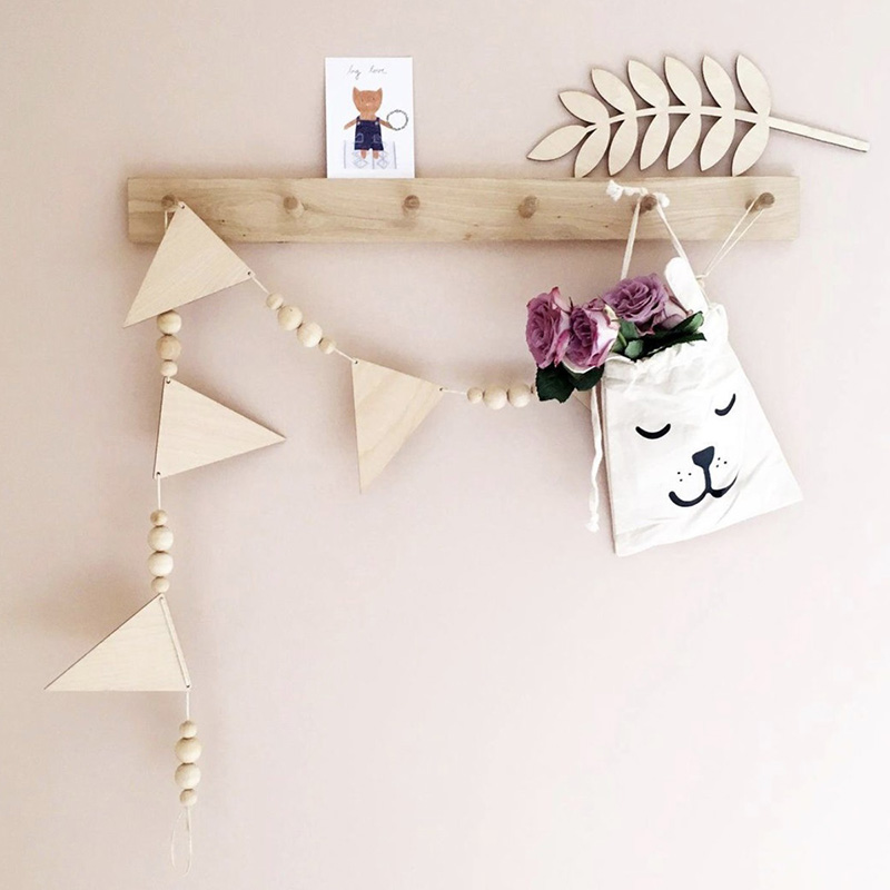 Baby Nursery Garland - Bendera Garland Segitiga Kayu Kamar Anak-anak