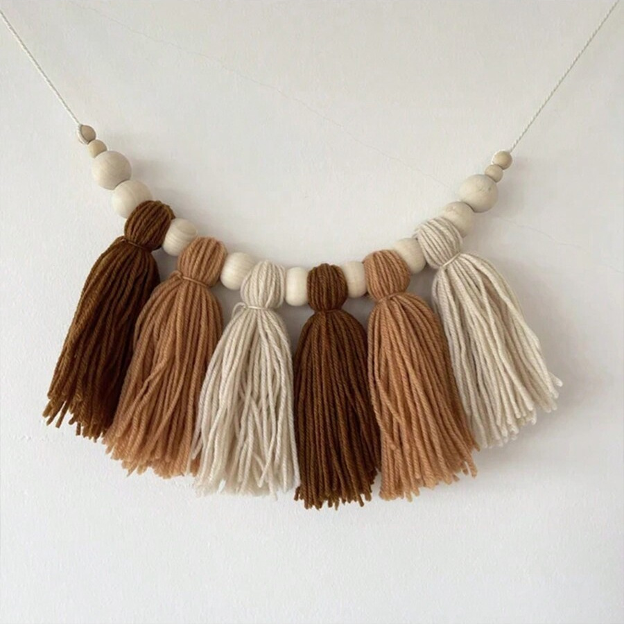 Boho katun rumbai karangan bun - Baby Nursery Garland ulasan dan harga