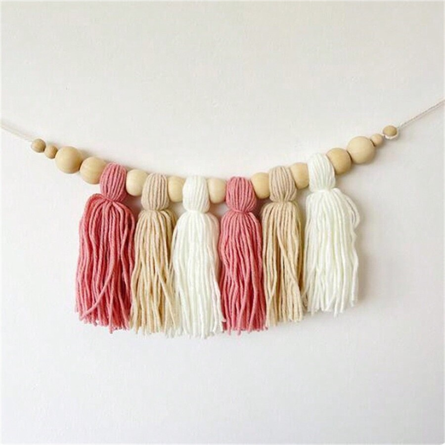 Boho katun rumbai karangan bun - Baby Nursery Garland ulasan dan harga