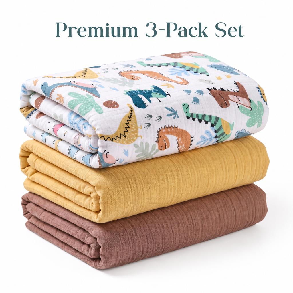 3-Pack Selimut Bayi Muslin 100 - Baby Nursery Bedding ulasan dan harga