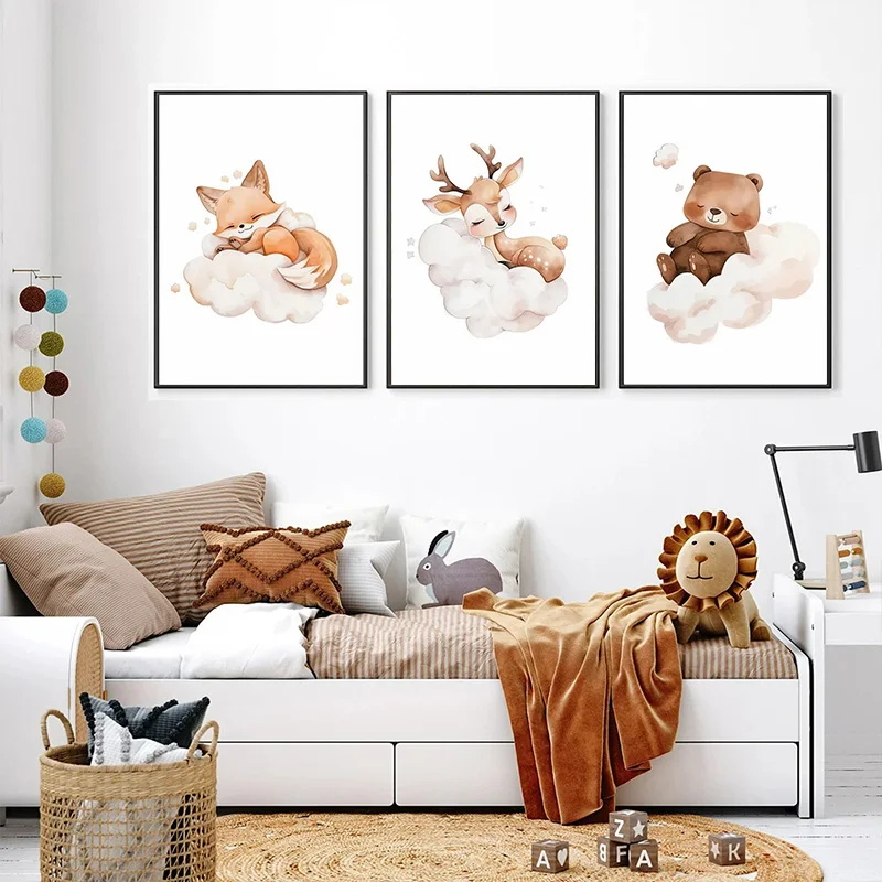 Seni Dinding Lucu Rakun Rubah  - Baby Nursery Picture Frames ulasan dan harga