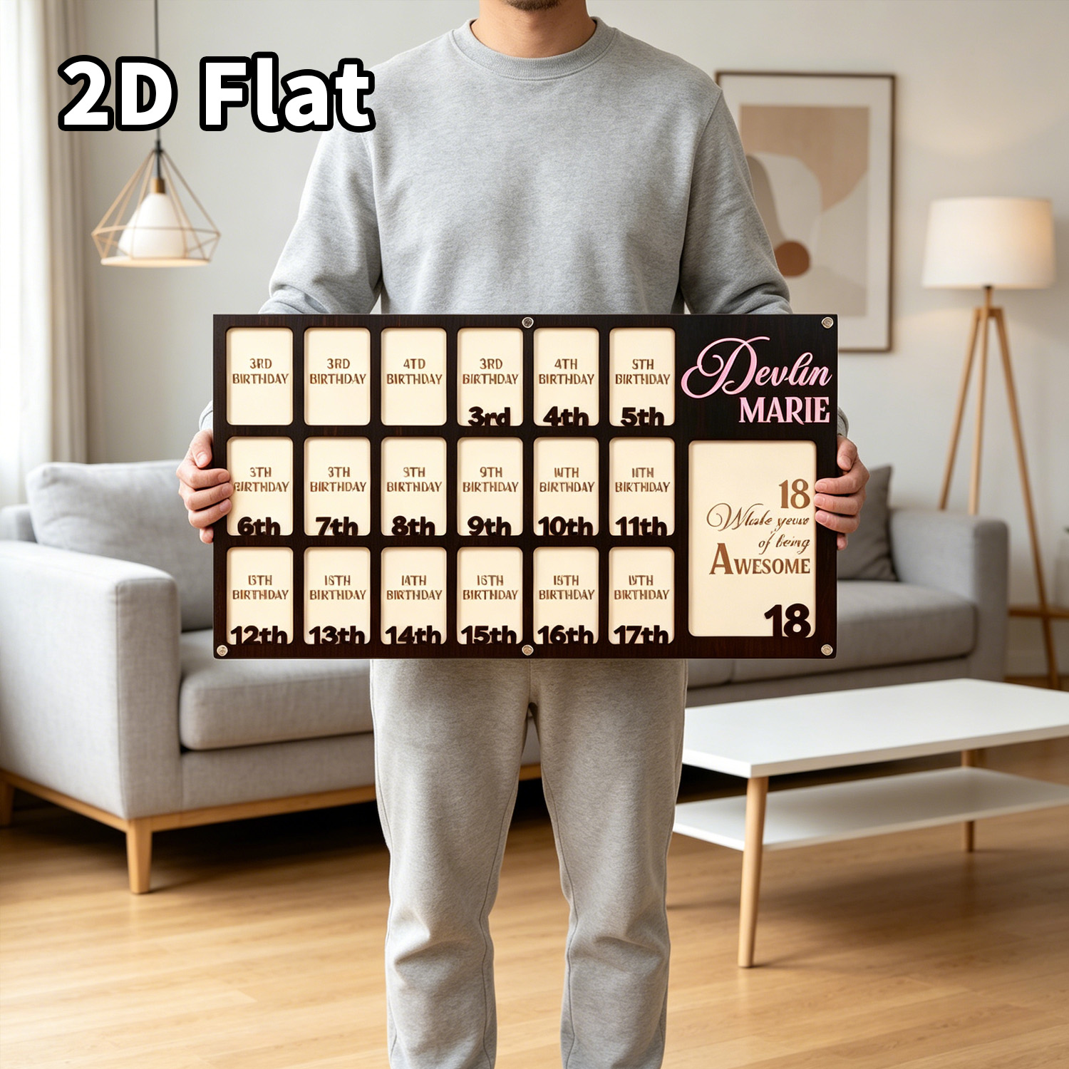 1 Buah Bingkai Foto Kayu Kusto - Baby Nursery Home ulasan dan harga