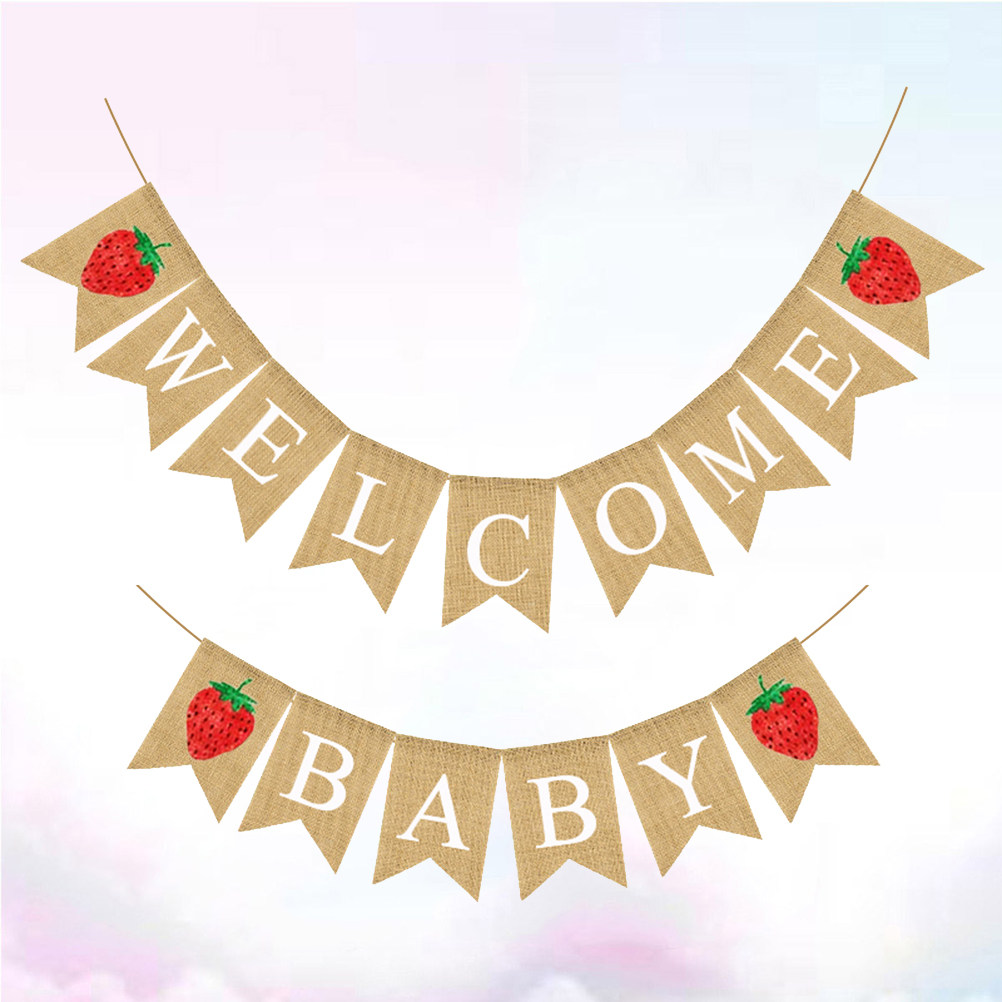 Spanduk Linen Baby Shower Desa - Baby Nursery Garland ulasan dan harga