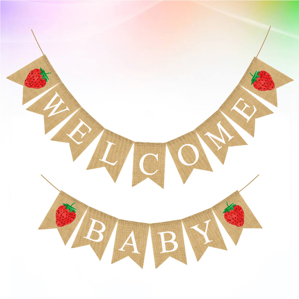 Spanduk Linen Baby Shower Desa - Baby Nursery Garland ulasan dan harga