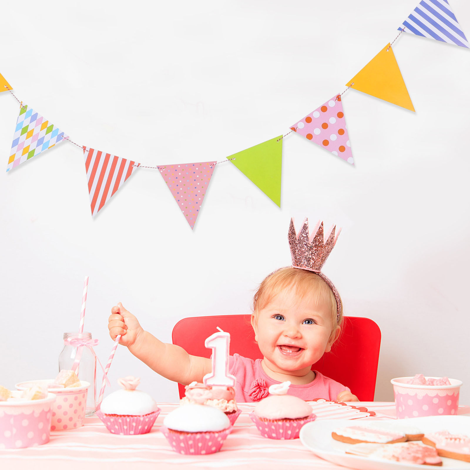 Garland Bendera Kertas Segitig - Baby Nursery Garland ulasan dan harga