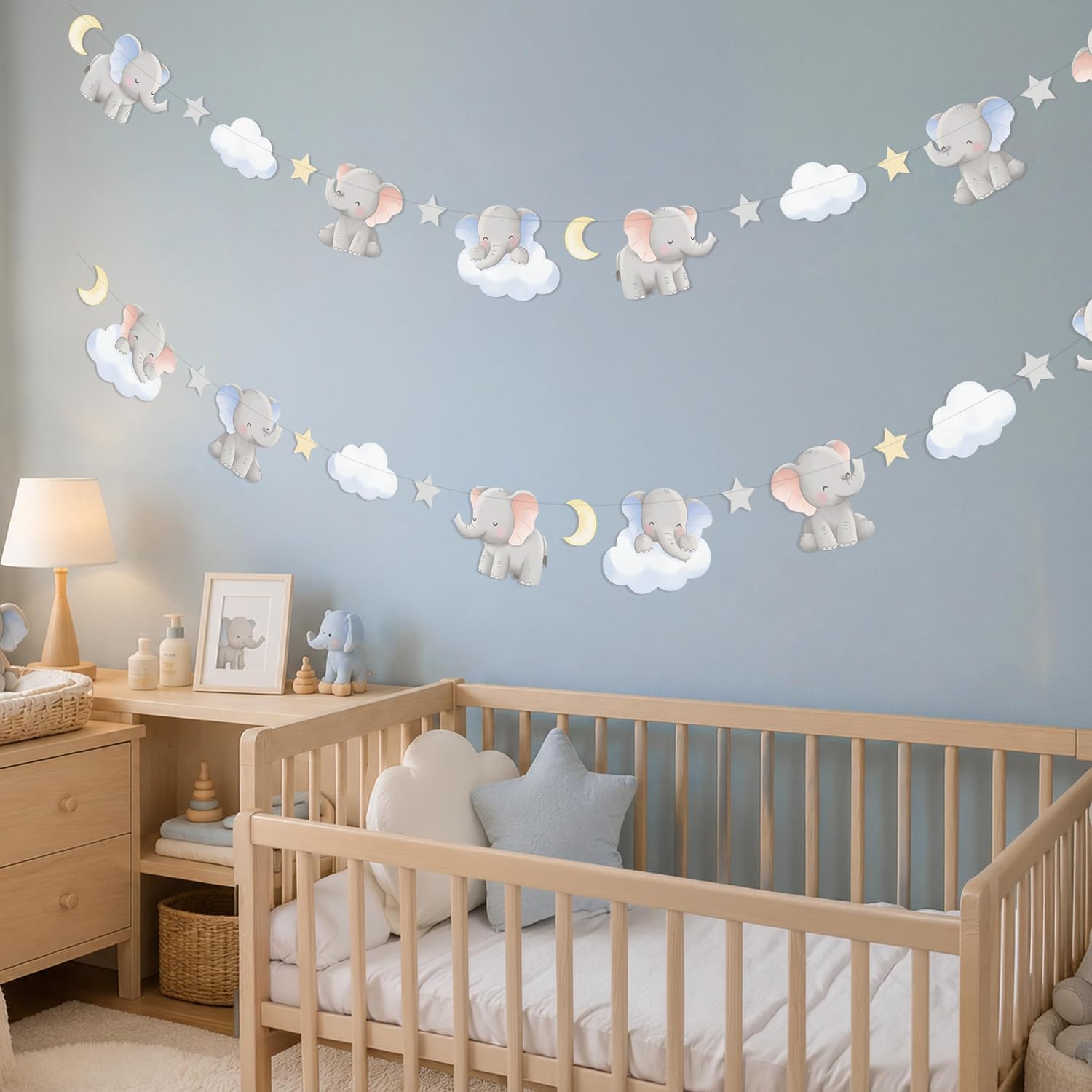 2 Buah Karangan Bunga Gajah Lu - Baby Nursery Garland ulasan dan harga