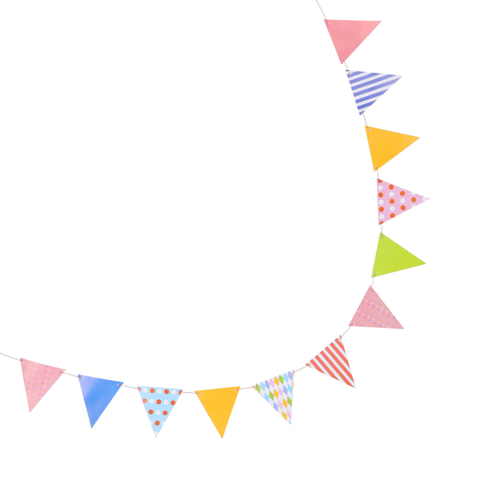 Bendera Kertas Segitiga Warna- - Baby Nursery Garland ulasan dan harga