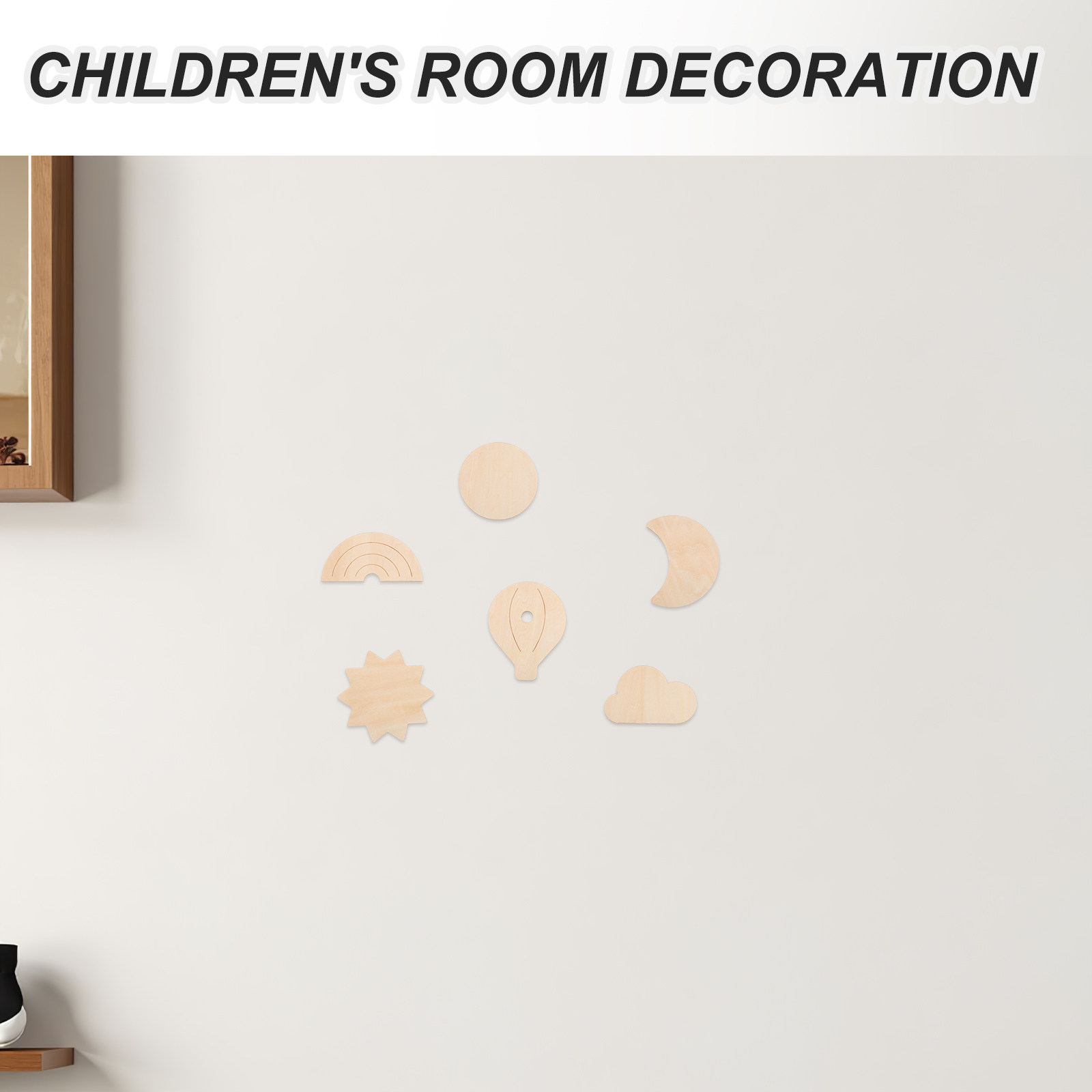 6Pcs Stiker Dinding Kayu Tema  - Baby Nursery Hot Air Balloon Theme ulasan dan harga