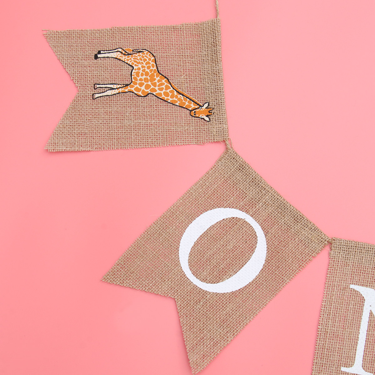 Spanduk Linen Motif Jerapah Sa - Baby Nursery Garland ulasan dan harga
