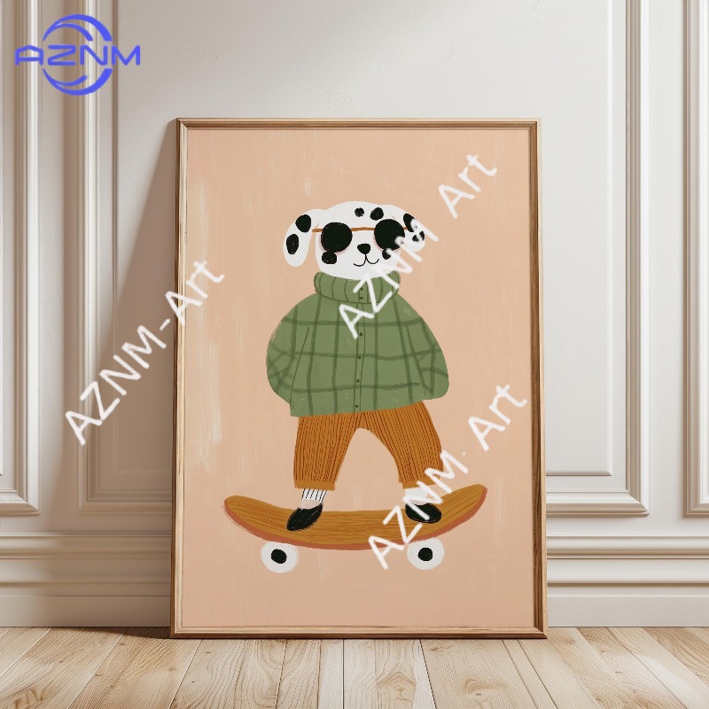 1 Buah Poster Skateboard Hewan - Baby Nursery Home ulasan dan harga