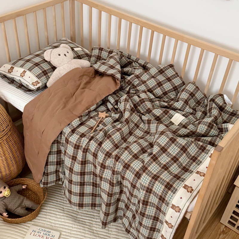 Selimut Linen Kotak Bernapas u - Baby Nursery Bedding ulasan dan harga