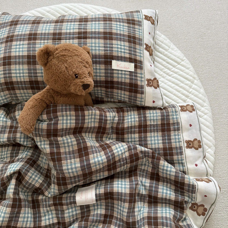 Selimut Linen Kotak Bernapas u - Baby Nursery Bedding ulasan dan harga