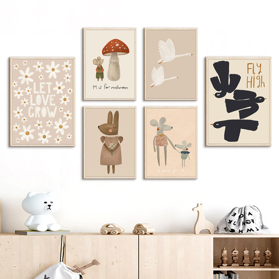 Poster angsa kartun kelinci Bo - Baby Nursery Picture Frames ulasan dan harga