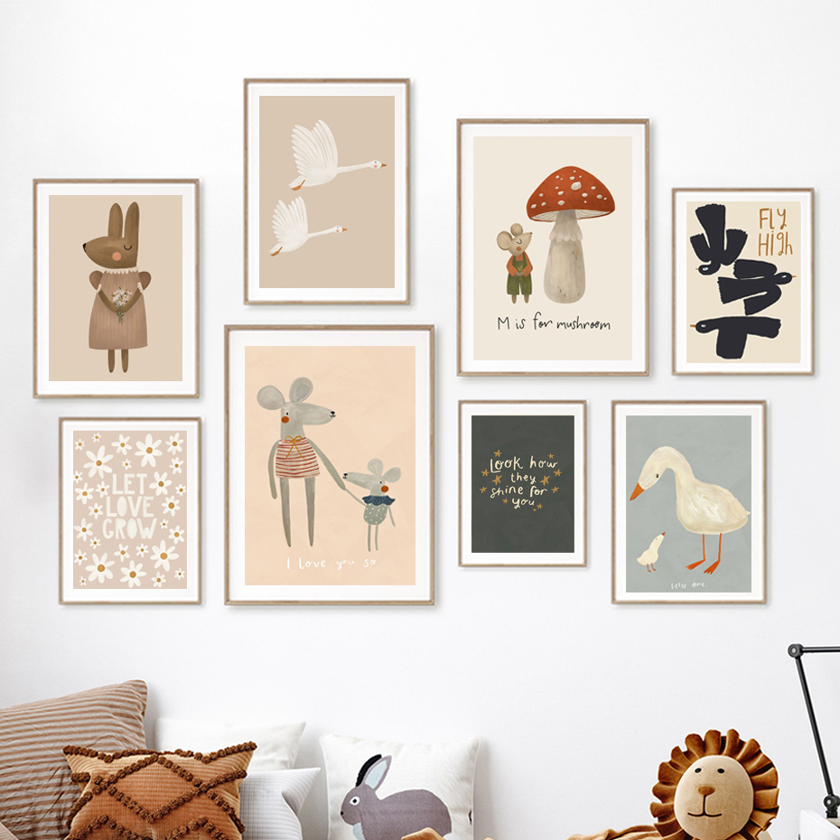 Poster angsa kartun kelinci Bo - Baby Nursery Picture Frames ulasan dan harga