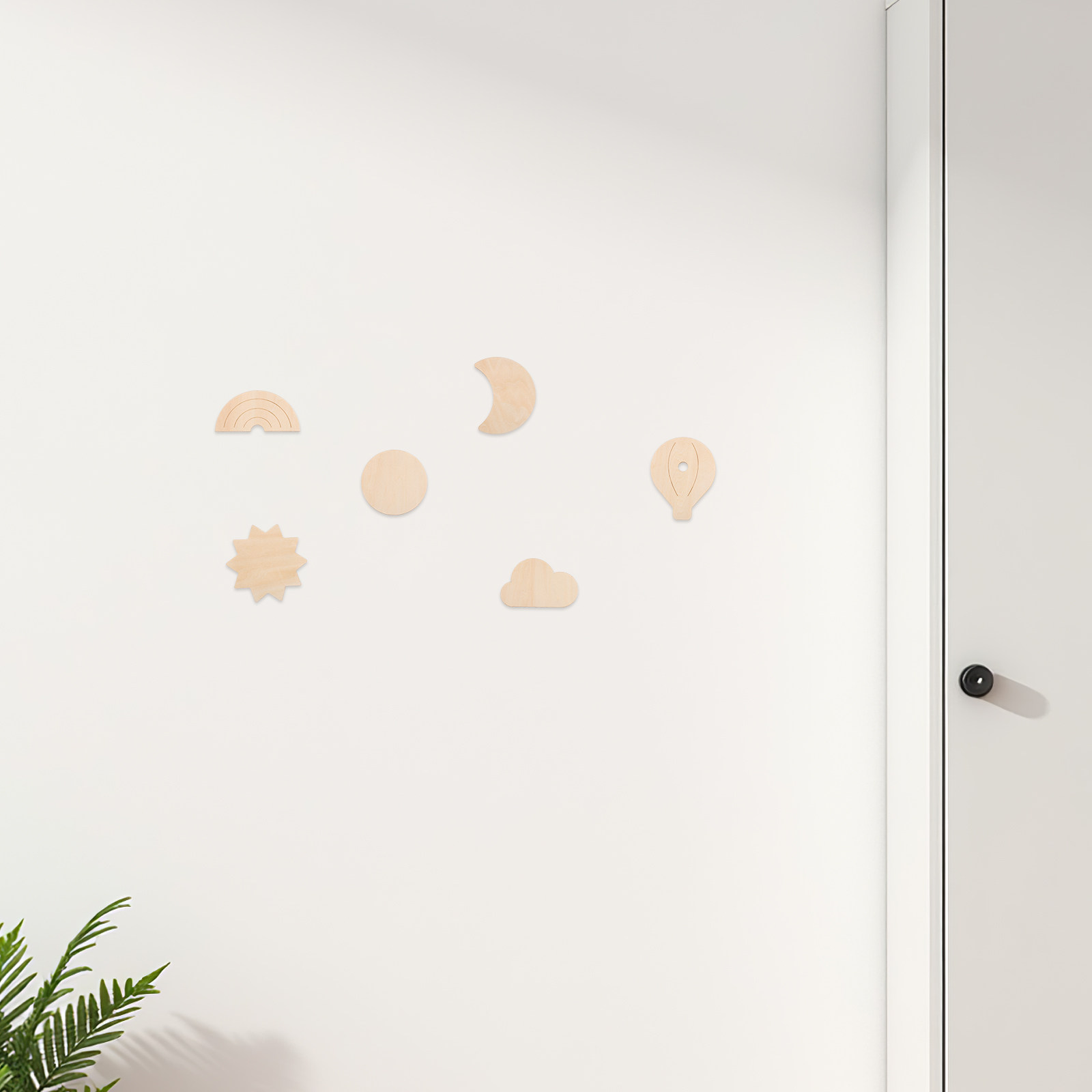 6 Buah Stiker Dinding Kayu Tem - Baby Nursery Hot Air Balloon Theme ulasan dan harga
