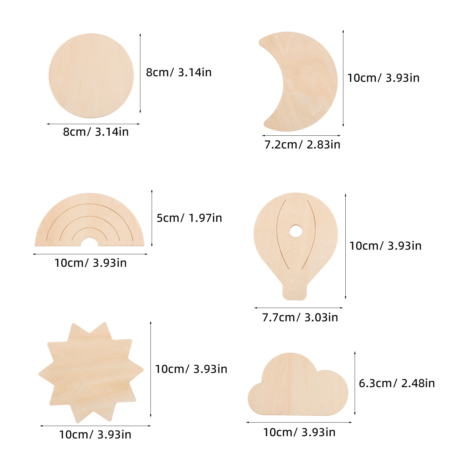 6Pcs Stiker Dinding Kayu Tema  - Baby Nursery Hot Air Balloon Theme ulasan dan harga