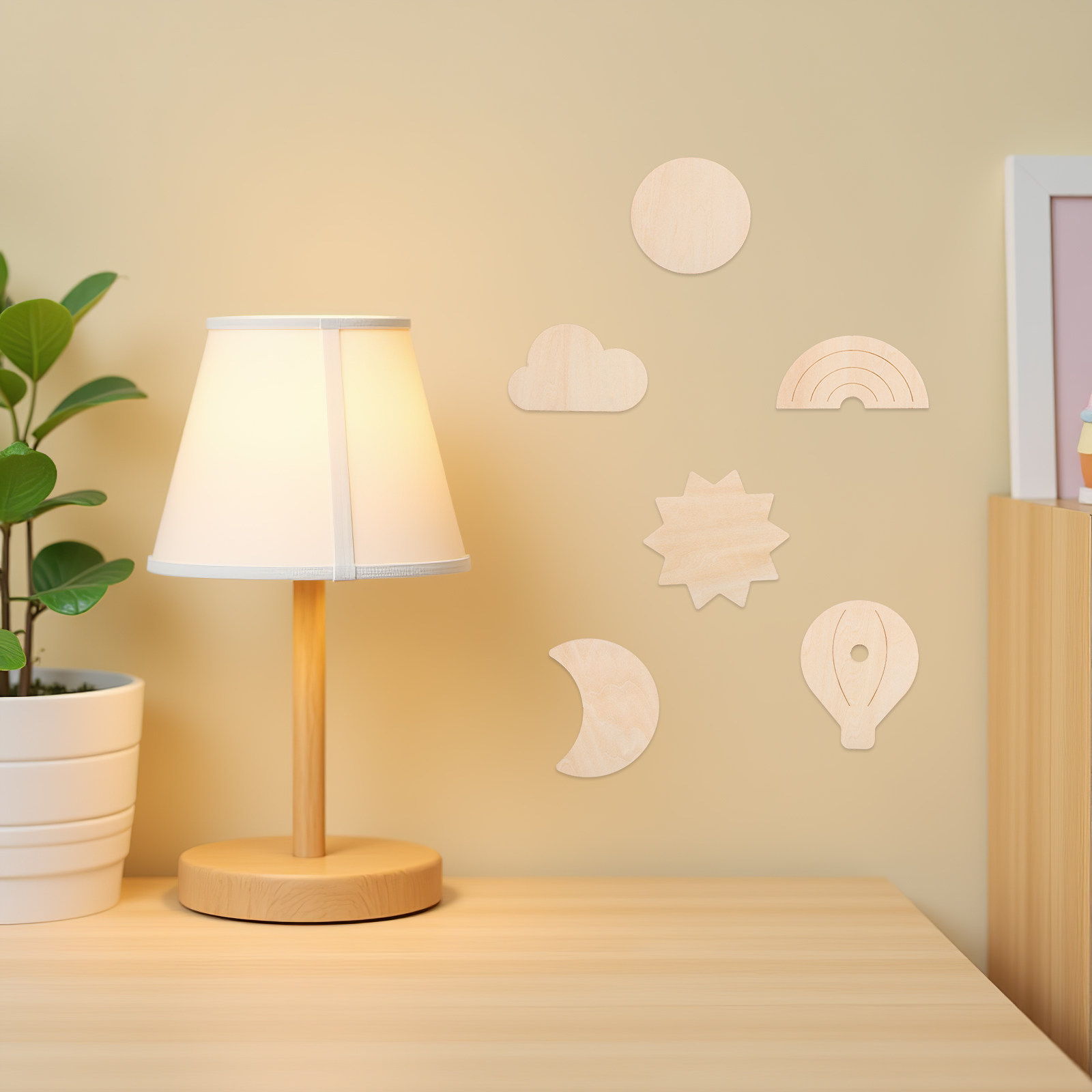 6Pcs Stiker Dinding Kayu Tema  - Baby Nursery Hot Air Balloon Theme ulasan dan harga