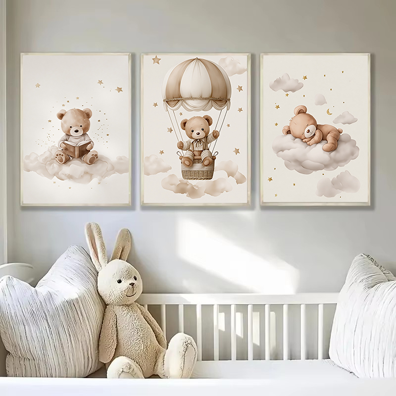3pcs/set Poster Kanvas Hewan B - Baby Nursery Home ulasan dan harga