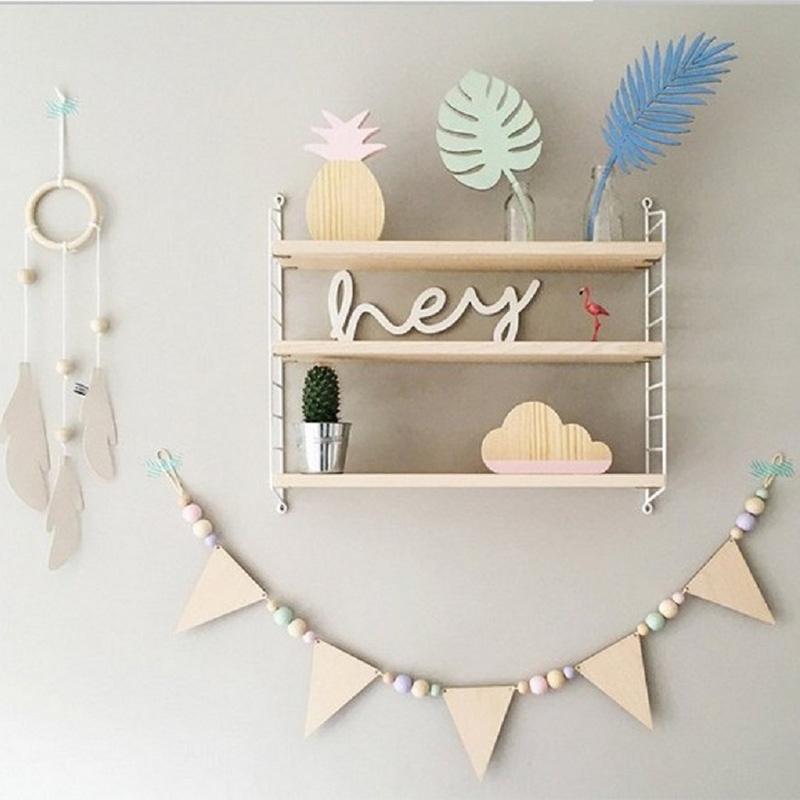 Bendera Garland Segitiga Kayu  - Baby Nursery Garland ulasan dan harga